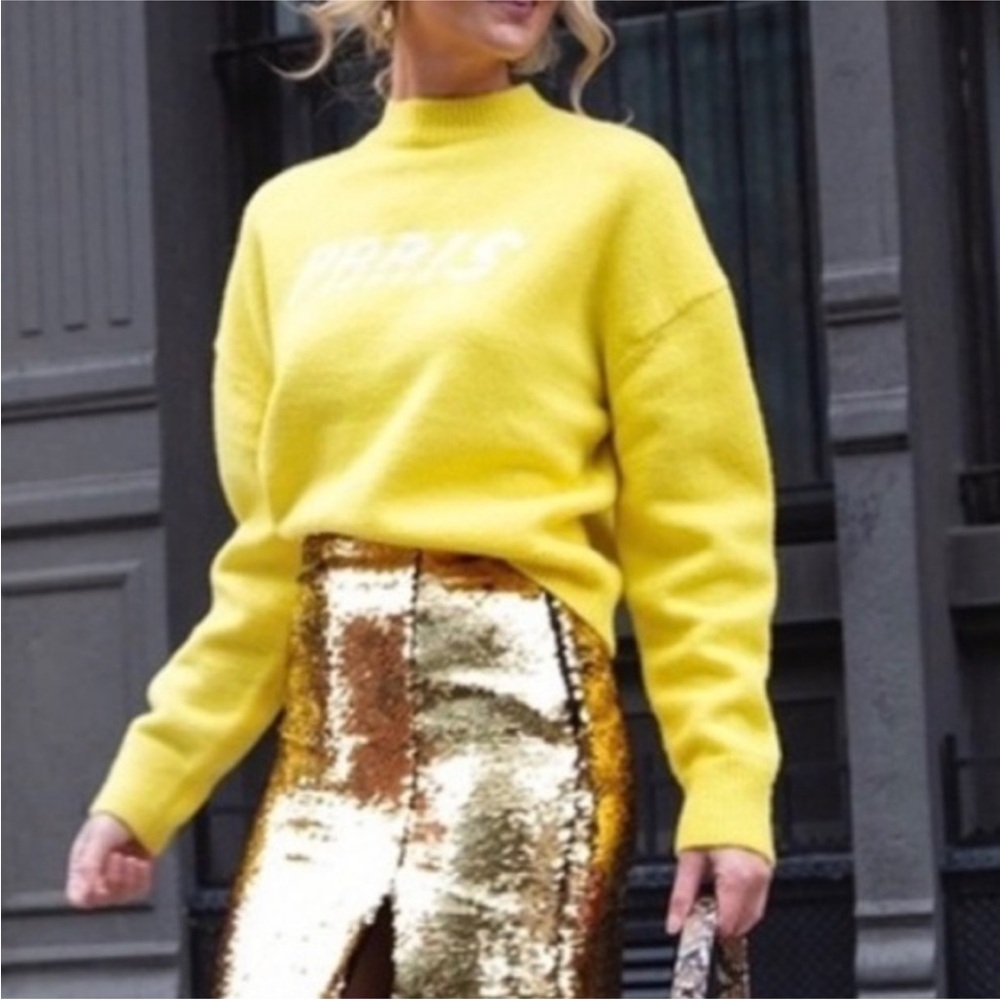 & Other Stories Women Fall Winter Yellow Wool Paris Sweater size L preowned